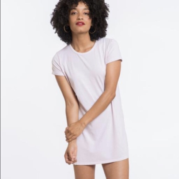 dusty pink t shirt dress
